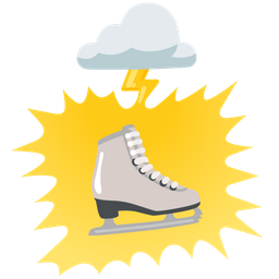 ice skate and cloud with lightning