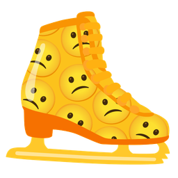 ice skate and confused face