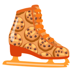 ice skate and cookie