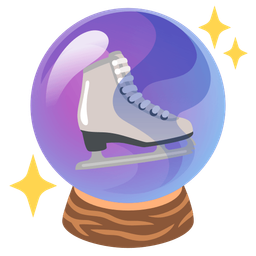 ice skate and crystal ball