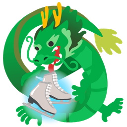 ice skate and dragon