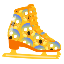 ice skate and face screaming in fear