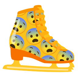 ice skate and fearful face