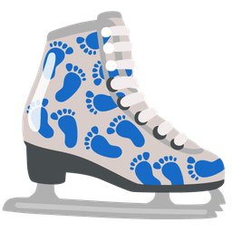 ice skate and footprints
