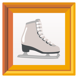 ice skate and framed picture