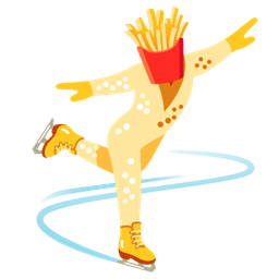 ice skate and french fries