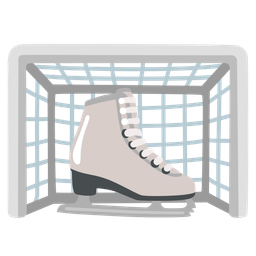 ice skate and goal net