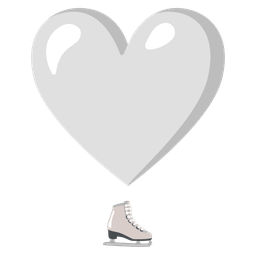 ice skate and heart exclamation
