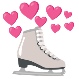 ice skate and heart with arrow
