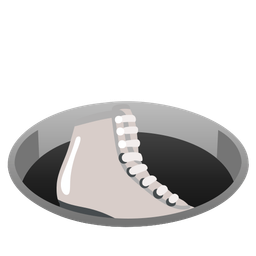 ice skate and hole