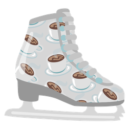 ice skate and hot beverage