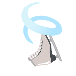 ice skate and leaf fluttering in wind