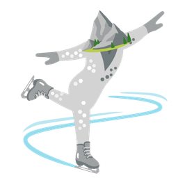 ice skate and mountain