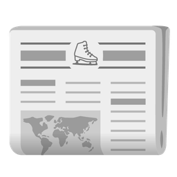 ice skate and newspaper