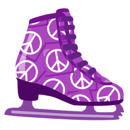 ice skate and peace symbol