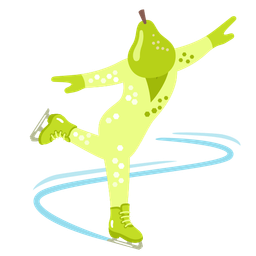 ice skate and pear