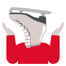 ice skate and person shrugging