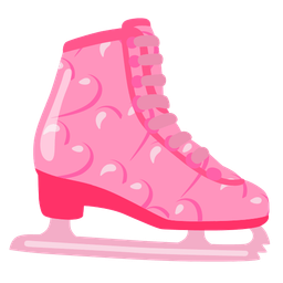 ice skate and pink heart