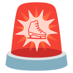 ice skate and police car light