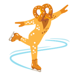 ice skate and pretzel
