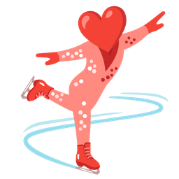 ice skate and red heart