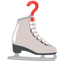 ice skate and red question mark