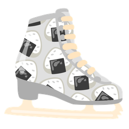 ice skate and rice ball