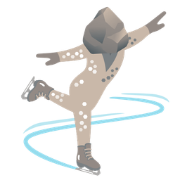 ice skate and rock