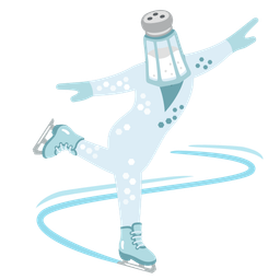 ice skate and salt