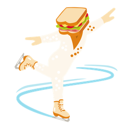 ice skate and sandwich