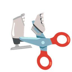 ice skate and scissors