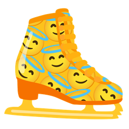 Ice skate and Smiling face with halo