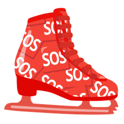 ice skate and SOS button