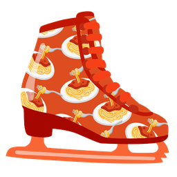 ice skate and spaghetti