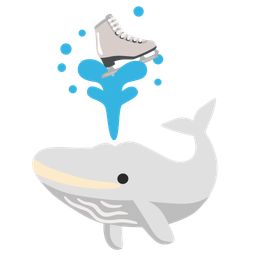 ice skate and spouting whale