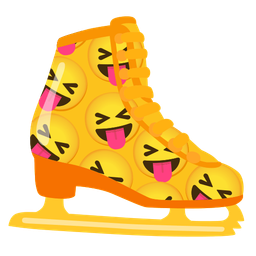 Ice skate and Squinting face with tongue