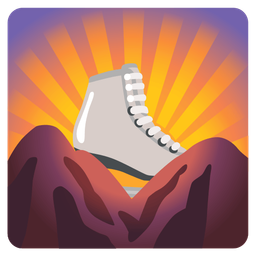 ice skate and sunrise over mountains