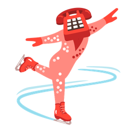 ice skate and telephone