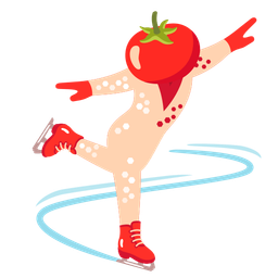 ice skate and tomato