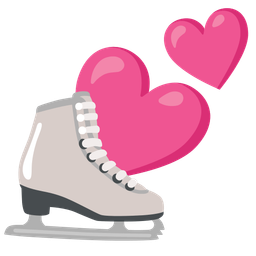 ice skate and two hearts