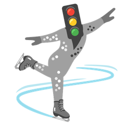 ice skate and vertical traffic light