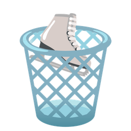 ice skate and wastebasket