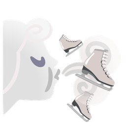 ice skate and wind face