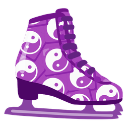 ice skate and yin yang
