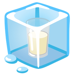 Ice and Glass of milk