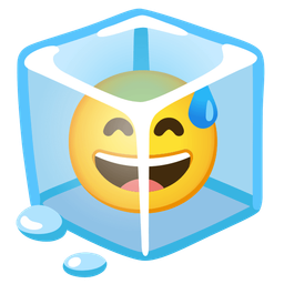 Ice and Grinning face with sweat