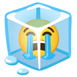 Ice and Loudly crying face