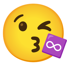 Infinity and Face blowing a kiss