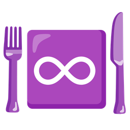 Infinity and Fork and knife with plate