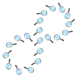 Infinity and Magnifying glass tilted right